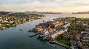 California waterfront and Mare Island Strait at golden hour
